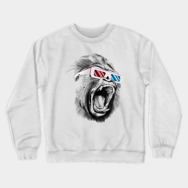 3D Gorilla Crewneck Sweatshirt by Josephsfunhouse